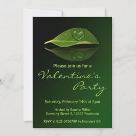 Fin hjärtsformad droplet Vatten på Löv Inbjudningar