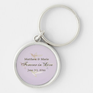 Fin Hummingbird Bröllop Forever i Kärlek Rund Silverfärgad Nyckelring