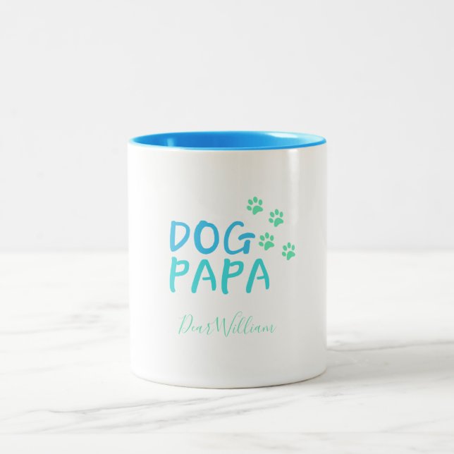 Fin Hund-Pappa-kaffe med två ton Mugg (Center)