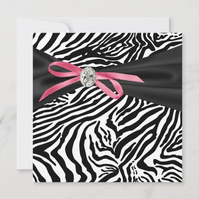 Fin inbjudan till Rosa Zebraparty (Framsida)