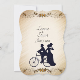Fin inbjudan till Rustic Bicycle Bröllop teme-inbj