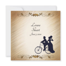 Fin inbjudan till Rustic Bicycle Bröllop teme-inbj