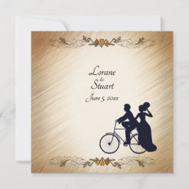 Fin inbjudan till Rustic Bicycle Bröllop teme-inbj