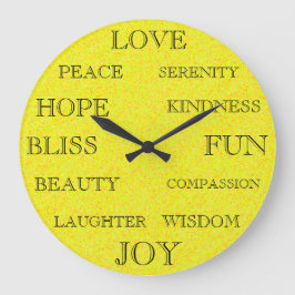 Fin inspirerande Gult för Ord Design Stor Klocka