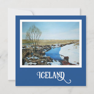 Fin Island bra konst riktig målning Julkort