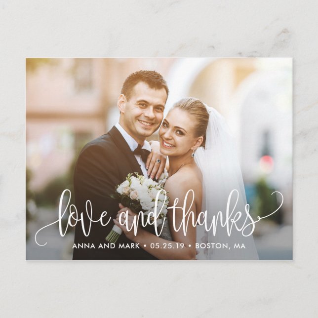 Fin Kalligrafi EDITABLE FÄRG Tack Vykort (Framsida)