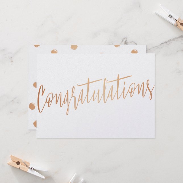 Fin kalligrafi guld ro "Grattisar" Kort (Fram/Back In Situ)