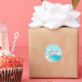 Fin känsla av vackra Beach Bliss Runt Klistermärke