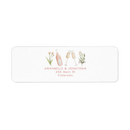 Fin, känslig rosa för blommigt, girig bröllop returadress etikett
