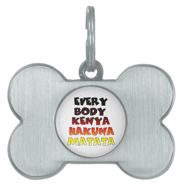 Fin Kenyas färgstarka Fantastisk Text Offertdesign ID-bricka Husdjur (Framsidan)