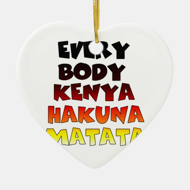 Fin Kenyas färgstarka Fantastisk Text Offertdesign Julgransprydnad Keramik (Framsidan)