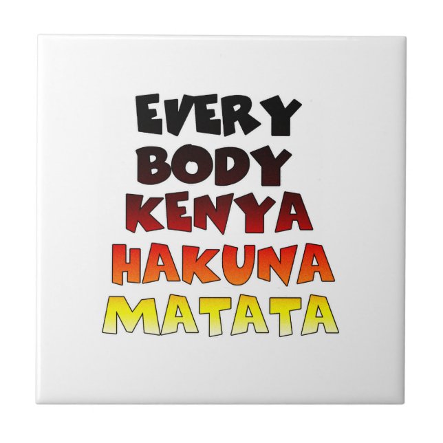 Fin Kenyas färgstarka Fantastisk Text Offertdesign Kakelplatta (Framsidan)