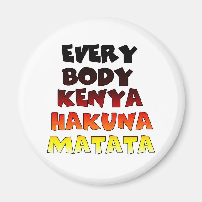Fin Kenyas färgstarka Fantastisk Text Offertdesign Magnet (Framsidan)