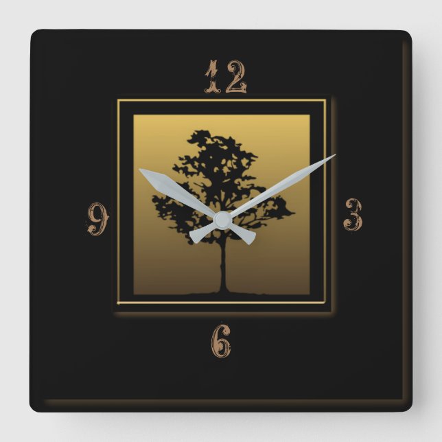 Fin konst deco fyrkantig klocka (Framsida)