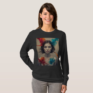 Fin konst T-Shirt med vacker flickkonst
