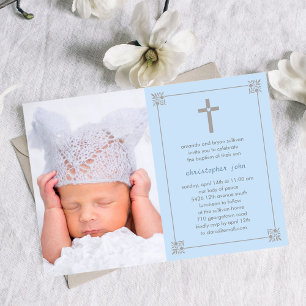 Fin Kor Photo Baptism/Christening-inbjudan Inbjudningar