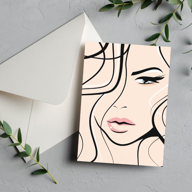 Fin kvinna ansikte vykort (Skapare uppladdad)