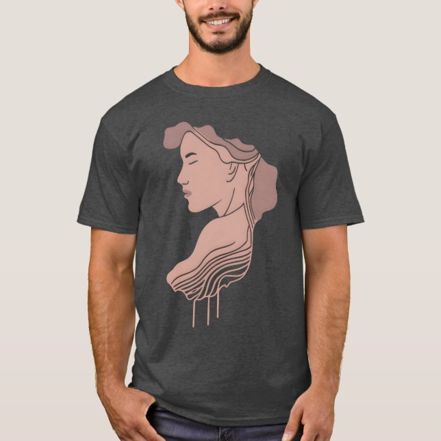 Fin kvinnlig Mor Vector Design 3 Färg-roligt T Shirt (Framsida)