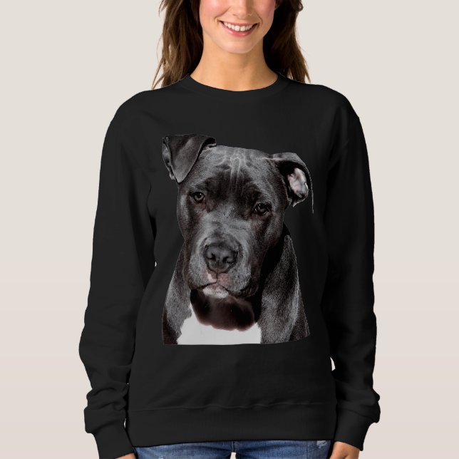Fin Ledsen Funny Friendly Pitbull Hund T Shirt (Framsida)