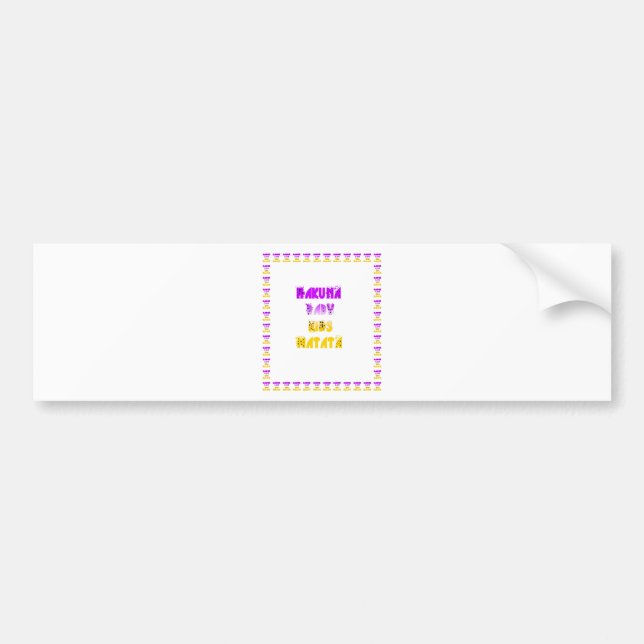 Fin Lila och Gult Hakuna Matata Baby Kids G Bildekal (Framsidan)