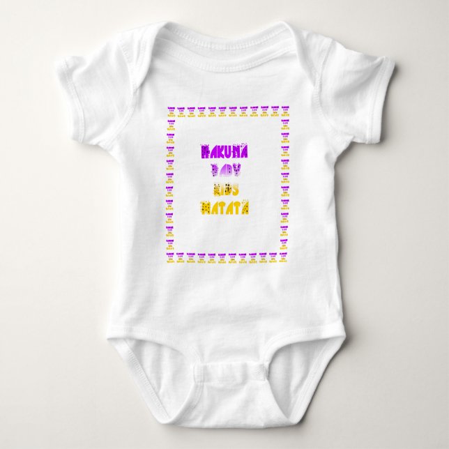 Fin Lila och Gult Hakuna Matata Baby Kids G Tee (Framsida)