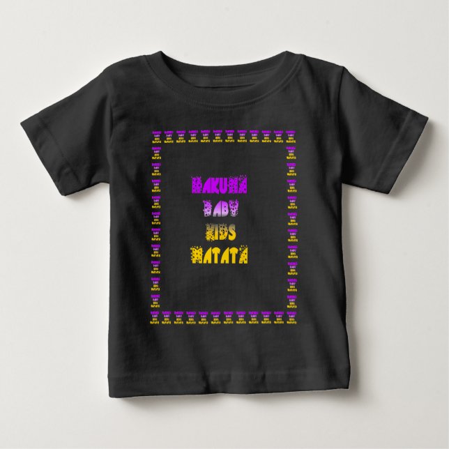 Fin Lila och Gult Hakuna Matata Baby Kids G Tee Shirt (Framsida)