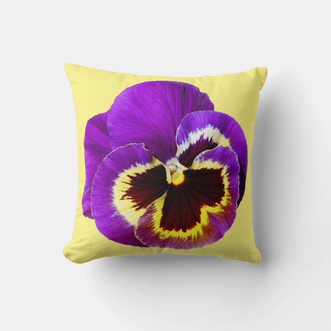 Fin lila pansy kudde (Framsida)