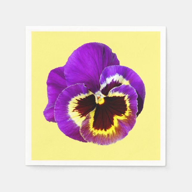 Fin lila pansy pappersservett (Framsidan)
