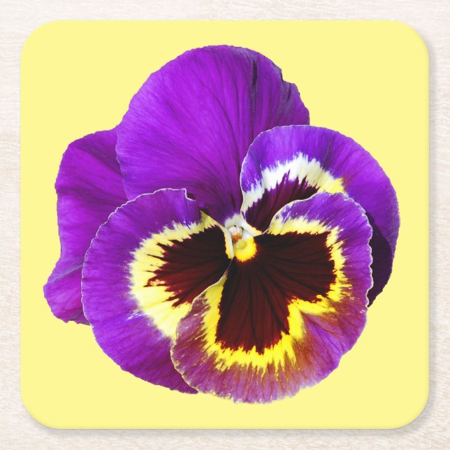 Fin lila pansy underlägg papper kvadrat (Framsidan)
