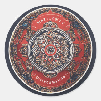 Fin logotyp för dekorkort med vit bakgrund runt klistermärke