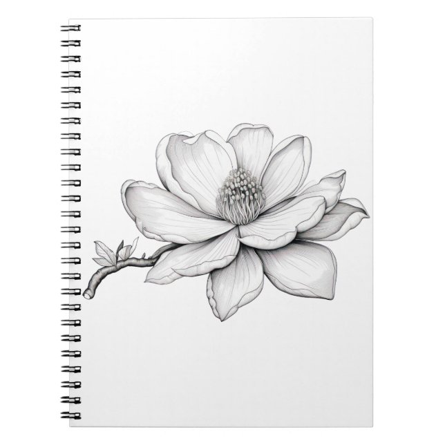 Fin Magnolia-blomsketch Anteckningsbok (Framsidan)