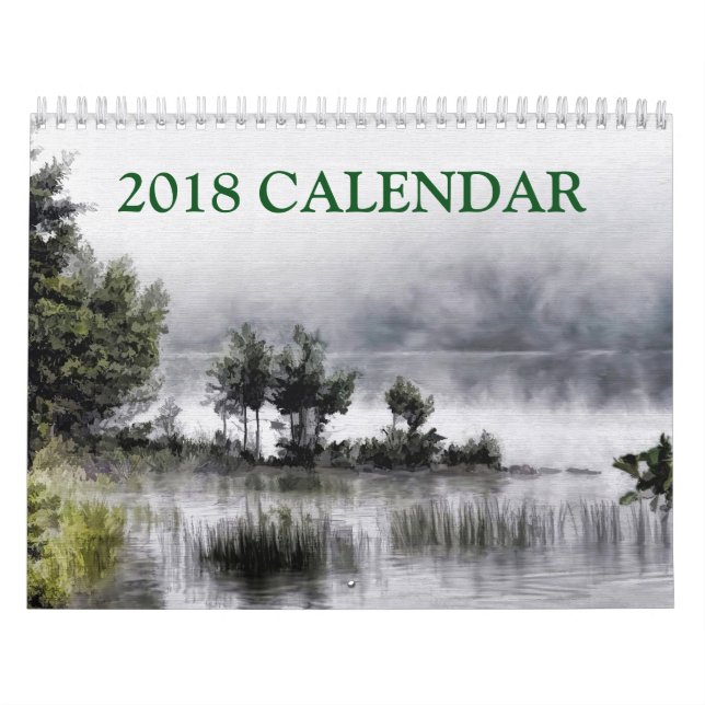Fin målning Abstrakt Art i liggande 2018 Kalender (Omslag)