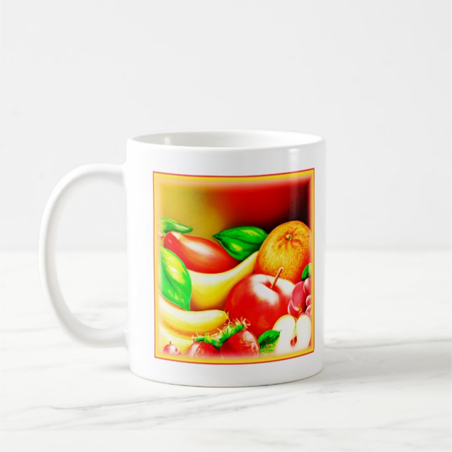 Fin målning av tropiska frukter. Köp nu Kaffemugg (Vänster)