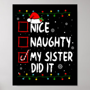 Fin, min syster gjorde det Julafton Family Boys Gi Poster