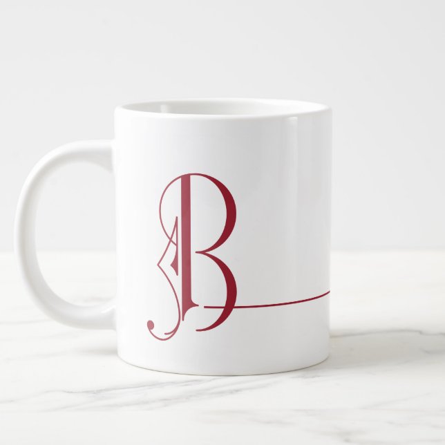 Fin minimal Elegant Monogram B Jumbo Mugg (Vänster)