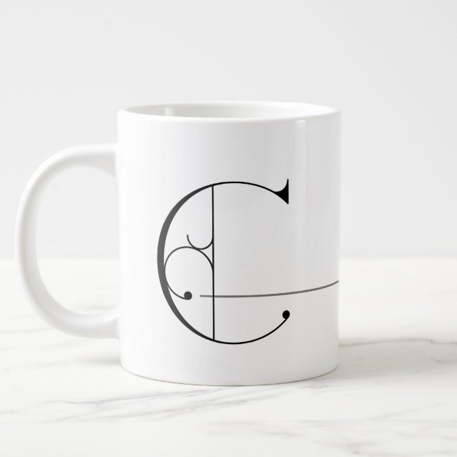 Fin minimal Elegant Monogram C Jumbo Mugg (Vänster)
