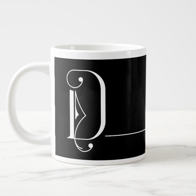 Fin minimal Elegant Monogram D Jumbo Mugg (Vänster)
