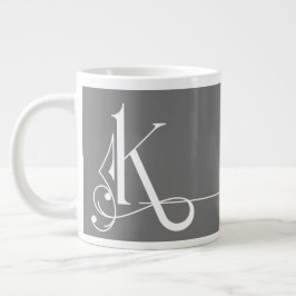 Fin minimal Elegant Monogram K Jumbo Mugg
