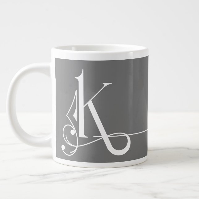 Fin minimal Elegant Monogram K Jumbo Mugg (Vänster)