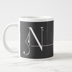 Fin minimal Elegant Monogram N Jumbo Mugg