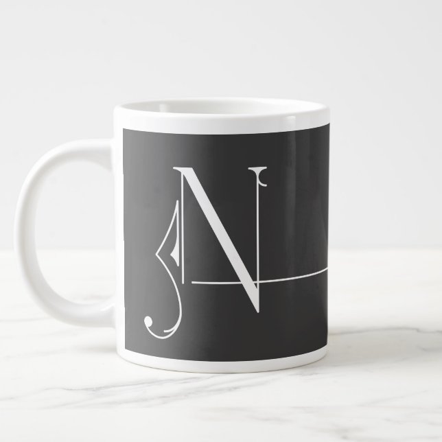 Fin minimal Elegant Monogram N Jumbo Mugg (Vänster)