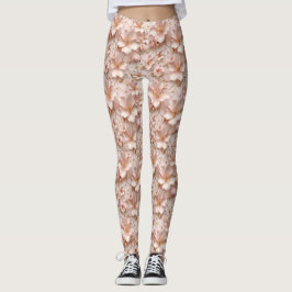 Fin mjuk Rosa Pastel-Blommigt Leggings