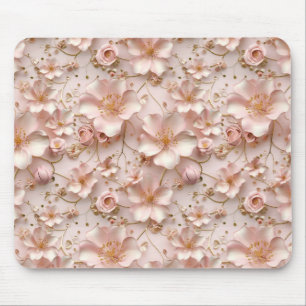 Fin mjuk Rosa Pastel-Blommigt Musmatta