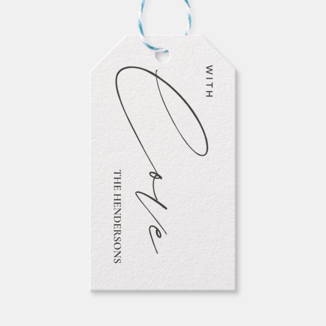 fin,modern jultoma,starkt rött,rött presentetikett (Framsidan)