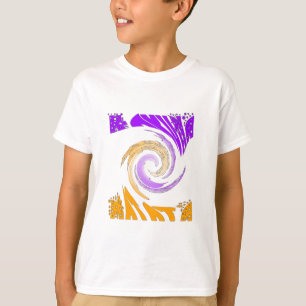 Fin modern konst: Lila och Guld Whirl Tee Shirt
