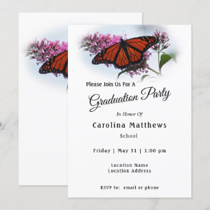 Fin Monarch Butterfly Photo Studenten Inbjudningar