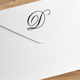 Fin Monogram Skript Bokstav D Stämpel