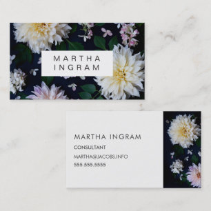 Fin moody dahlia-design visitkort