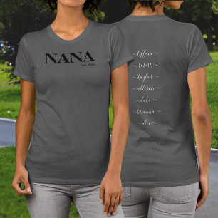 Fin Nana med Kids Namn Year T-Shirt