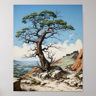 Fin natur liggande Träd Poster